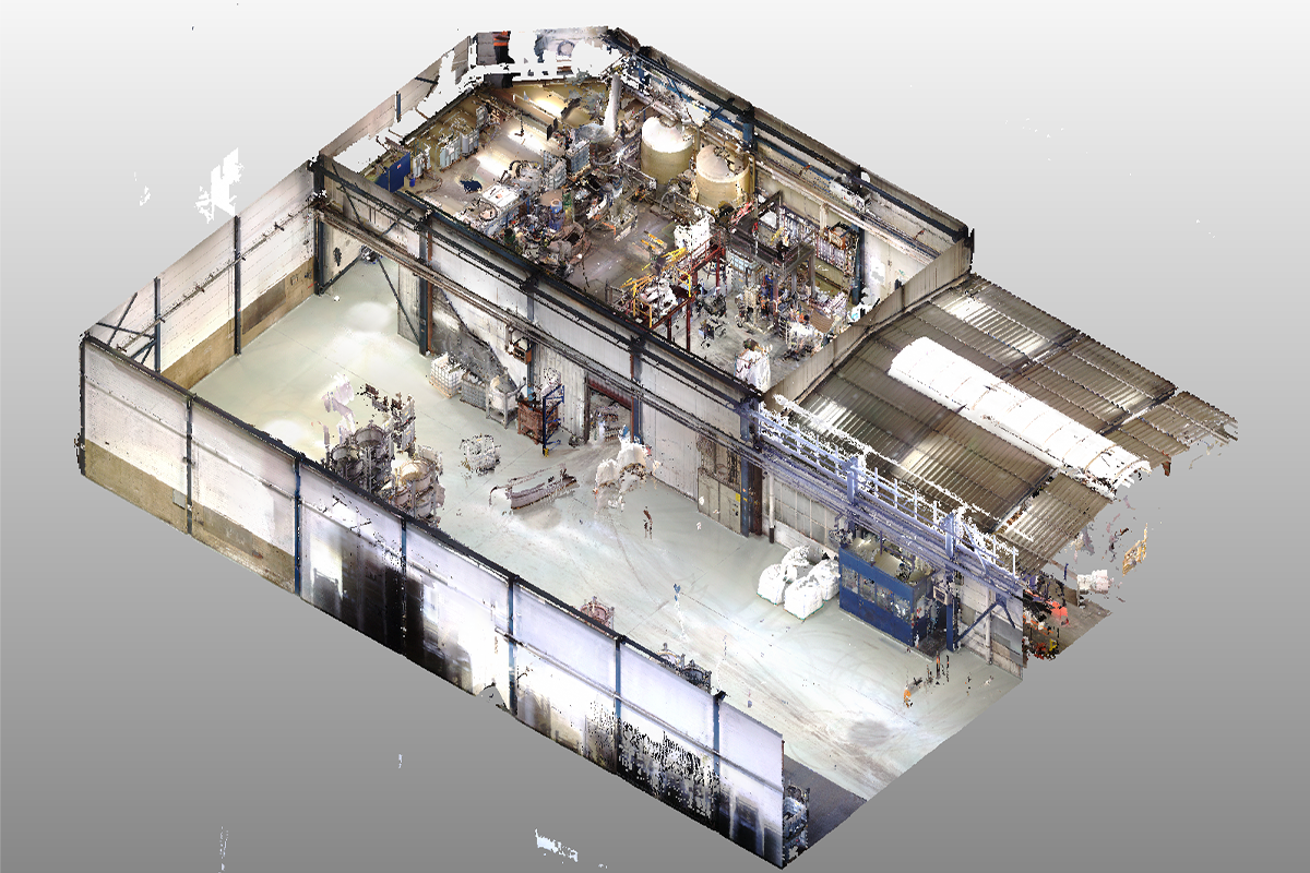 Laserscan einer Lagerhalle